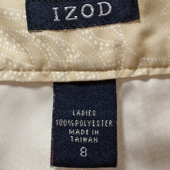 IZOD Floral and Dot Pattern Dressy Polyester Skort Beige and White Size 8 - Picture 2 of 10